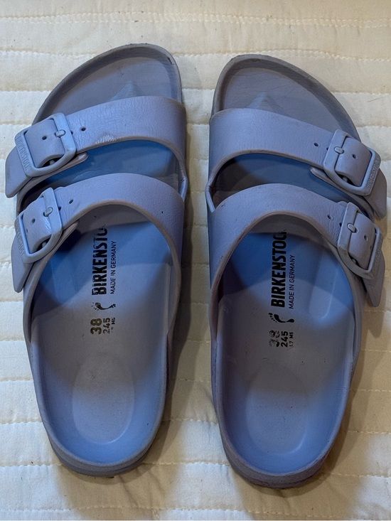 Birkenstock Shoes - Birkenstock Arizona EVA Essentials Women's Two Strap Sandal Light Blue Size 38